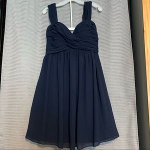 Levkoff blue chiffon bridesmaids dress